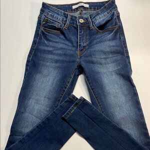 RanCan Womens Dark Wash Stretch Skinny Jeans Sz 23